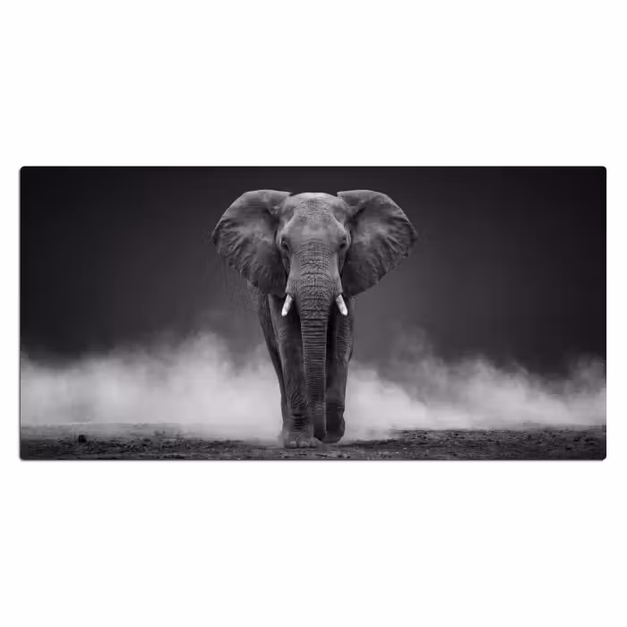 Schreibtischunterlage - Elefant - Schwarz - Weiß - Rauch