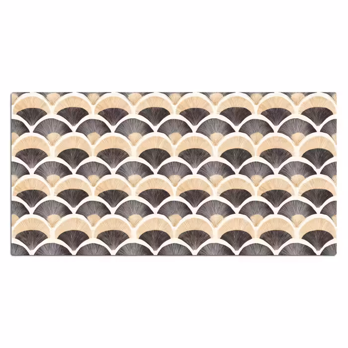 Schreibtischunterlage - Fächer - Muster - Schwarz - Beige