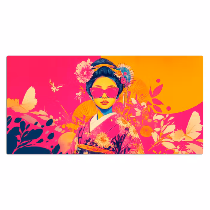 Schreibtischunterlage - Frau - Sonnenbrille - Abstrakt - Orange