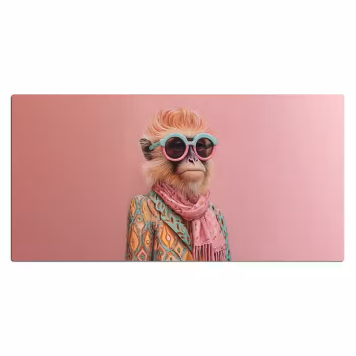 Schreibtischunterlage - Halstuch - Affe - Sonnenbrille - Jacke
