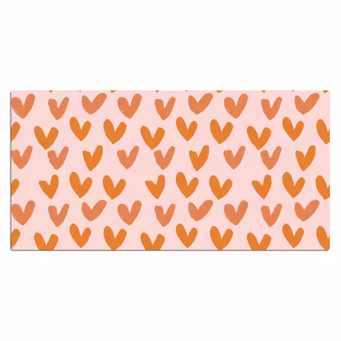 Schreibtischunterlage - Herzen - Signiert - Orange