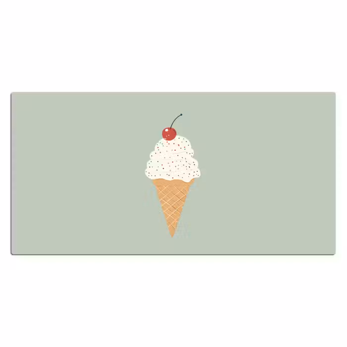 Schreibtischunterlage - Illustration - Eiscreme - Sprenkeln - Kirsche