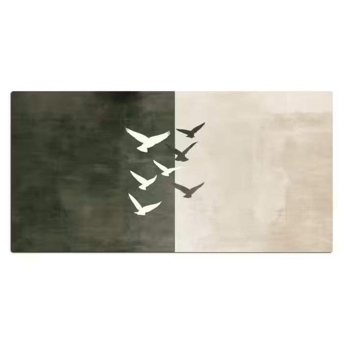 Schreibtischunterlage - Japandi - Vogel - Grün