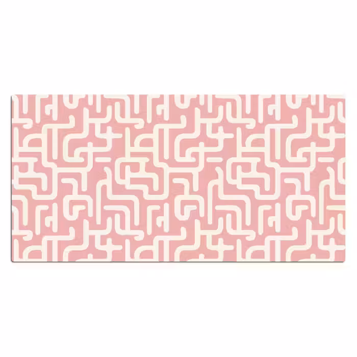 Schreibtischunterlage - Labyrinth-Muster - Rosa - Weiß - Abstrakt