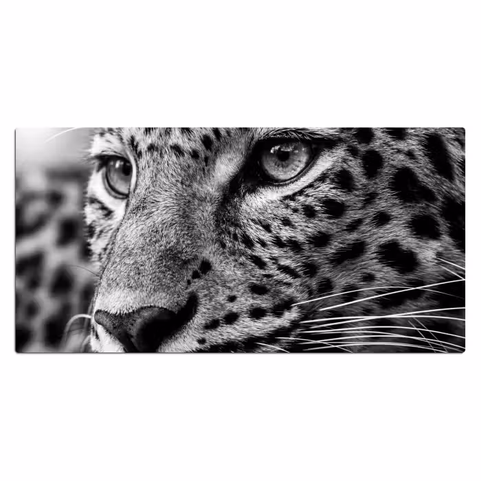 Schreibtischunterlage - Leopard - Schwarz - Weiß - Auge