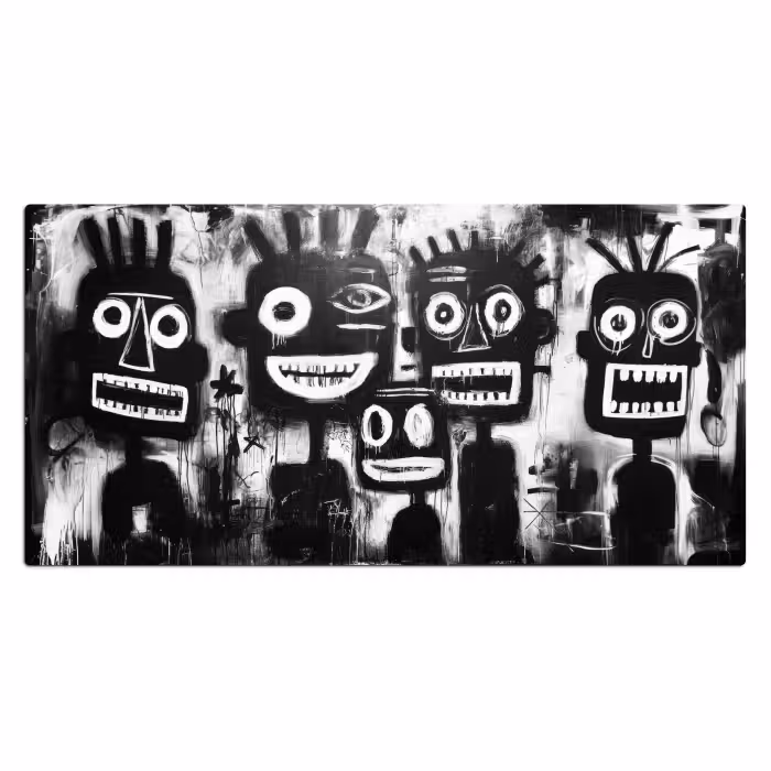 Schreibtischunterlage - Malerei - Figuren - Schwarz - Abstrakt