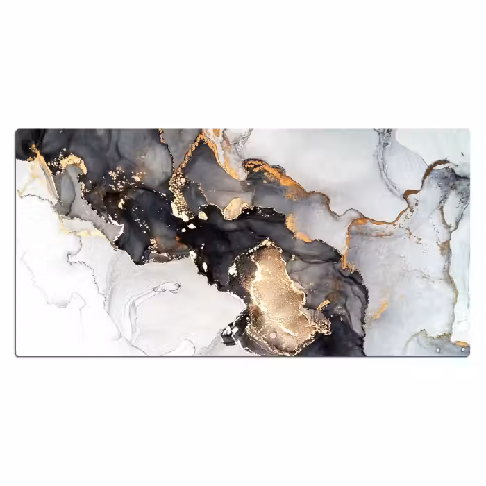 Schreibtischunterlage - Marmor - Schwarz - Weiß - Gold - Luxus - Abstrakt