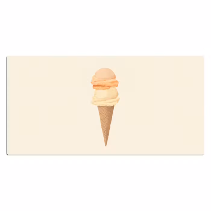 Schreibtischunterlage - Minimalist - Schaufel Eiscreme - Horn - Beige
