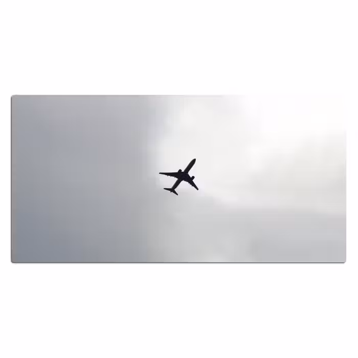 Schreibtischunterlage - Minimalistisch - Silhouette - Schwarz - Flugzeug