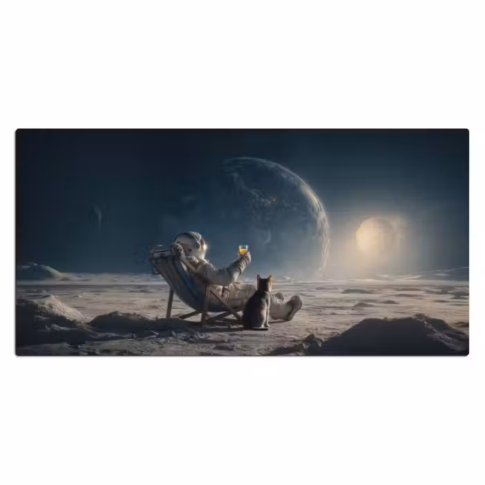 Schreibtischunterlage - Mond - Katze - Astronaut - Weltraum