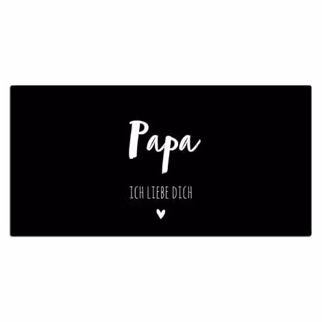 Schreibtischunterlage - Papa Text mit schwarzem Hintergrund