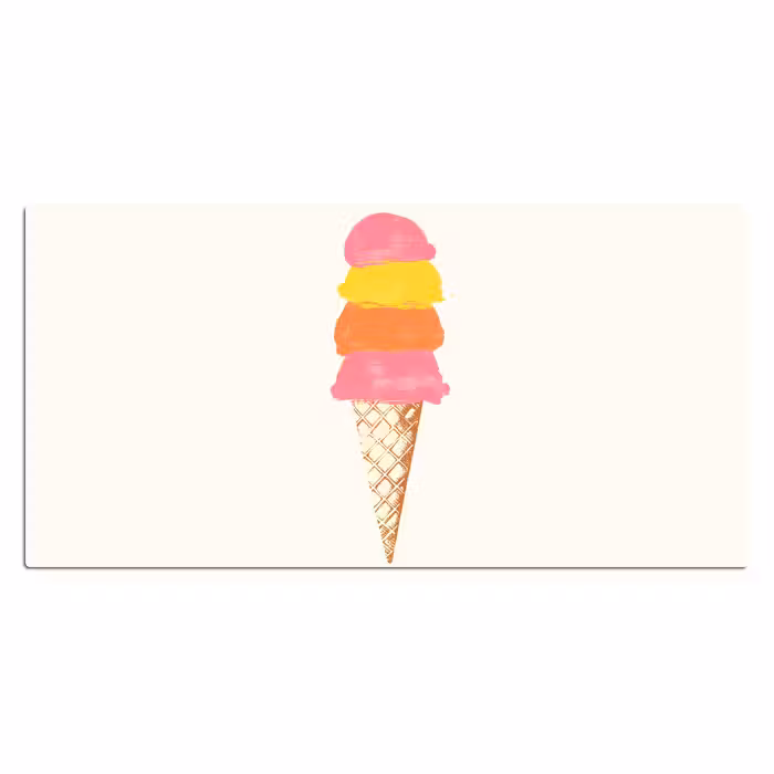 Schreibtischunterlage - Schaufel Eiscreme - Hörner - Illustration - Minimalistisch