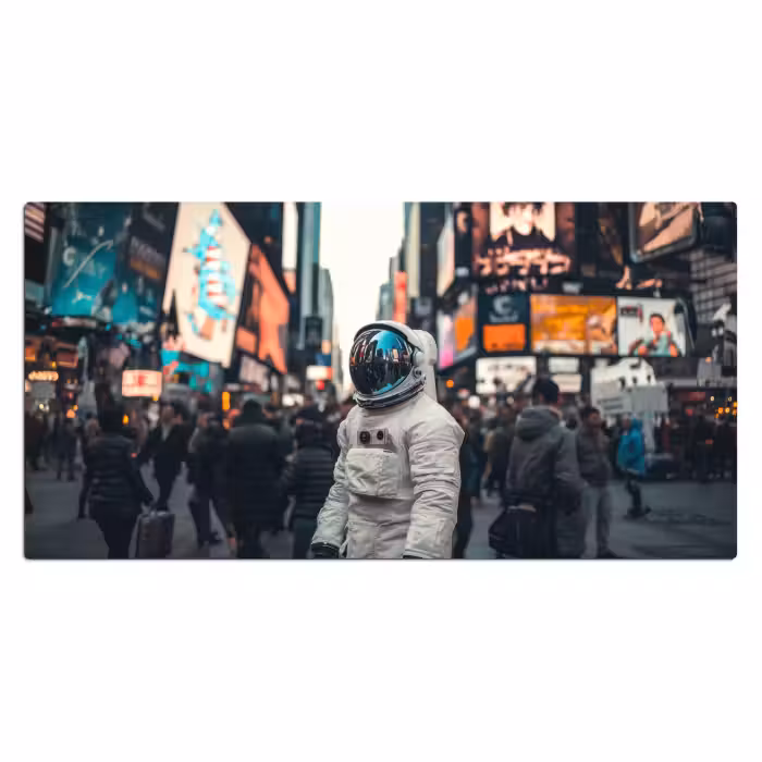 Schreibtischunterlage - Stadt - Menschen - Astronaut - Weiß