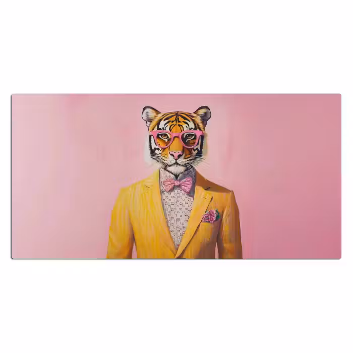 Schreibtischunterlage - Tiger - Brille - Gelb - Jacke