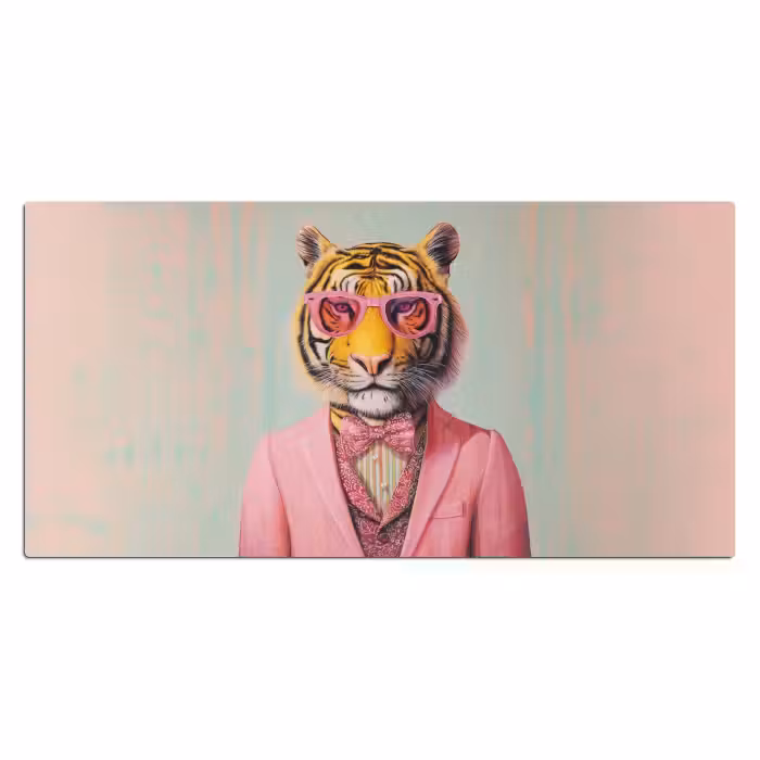 Schreibtischunterlage - Tiger - Fliege - Jacke - Rosa