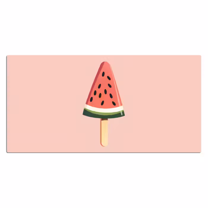 Schreibtischunterlage - Wassermelone - Eiscreme - Kerne - Rot