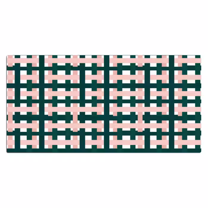 Schreibtischunterlage - Zopfmuster - Grün - Rosa - Grafik