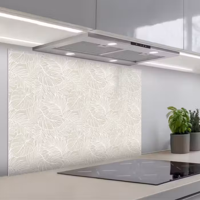 Spritzschutz Küche - Blätter - Beige - Monstera - Palme