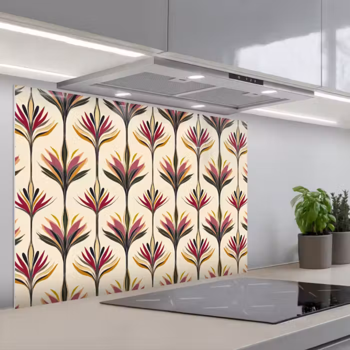 Spritzschutz Küche - Fächer - Motiv - Bunt