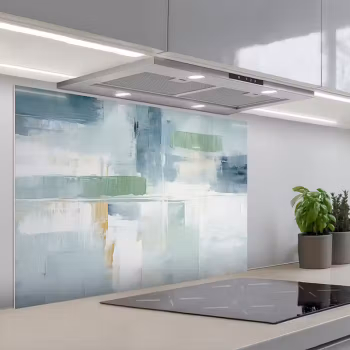 Spritzschutz Küche - Farbe - Moderne Kunst - Abstrakt - Grau
