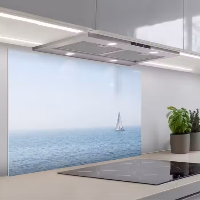 Spritzschutz Küche - Horizont - Segelboot - Meer