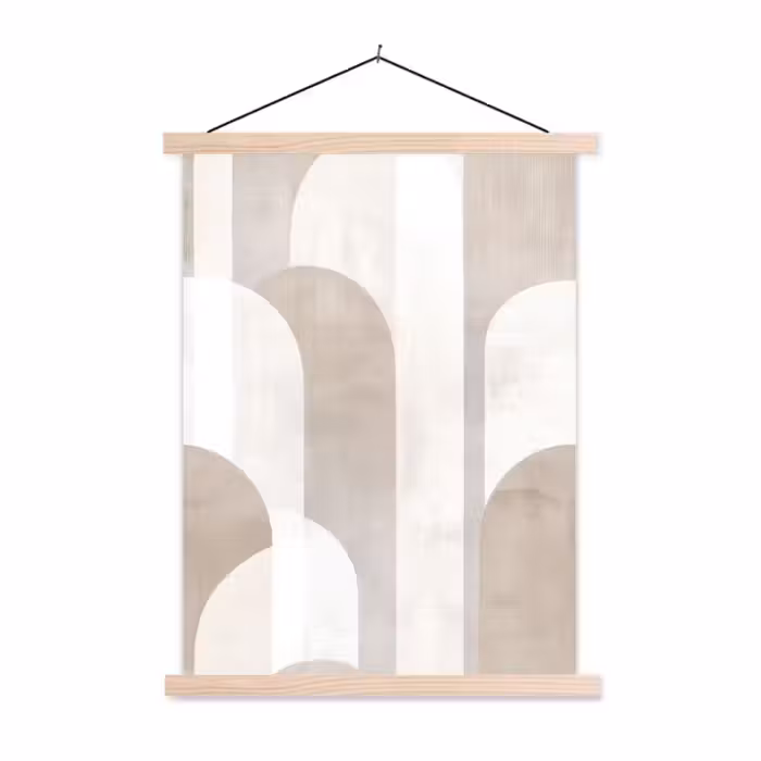Stoffbild - Abstrakte Bögen - Modern - Beige
