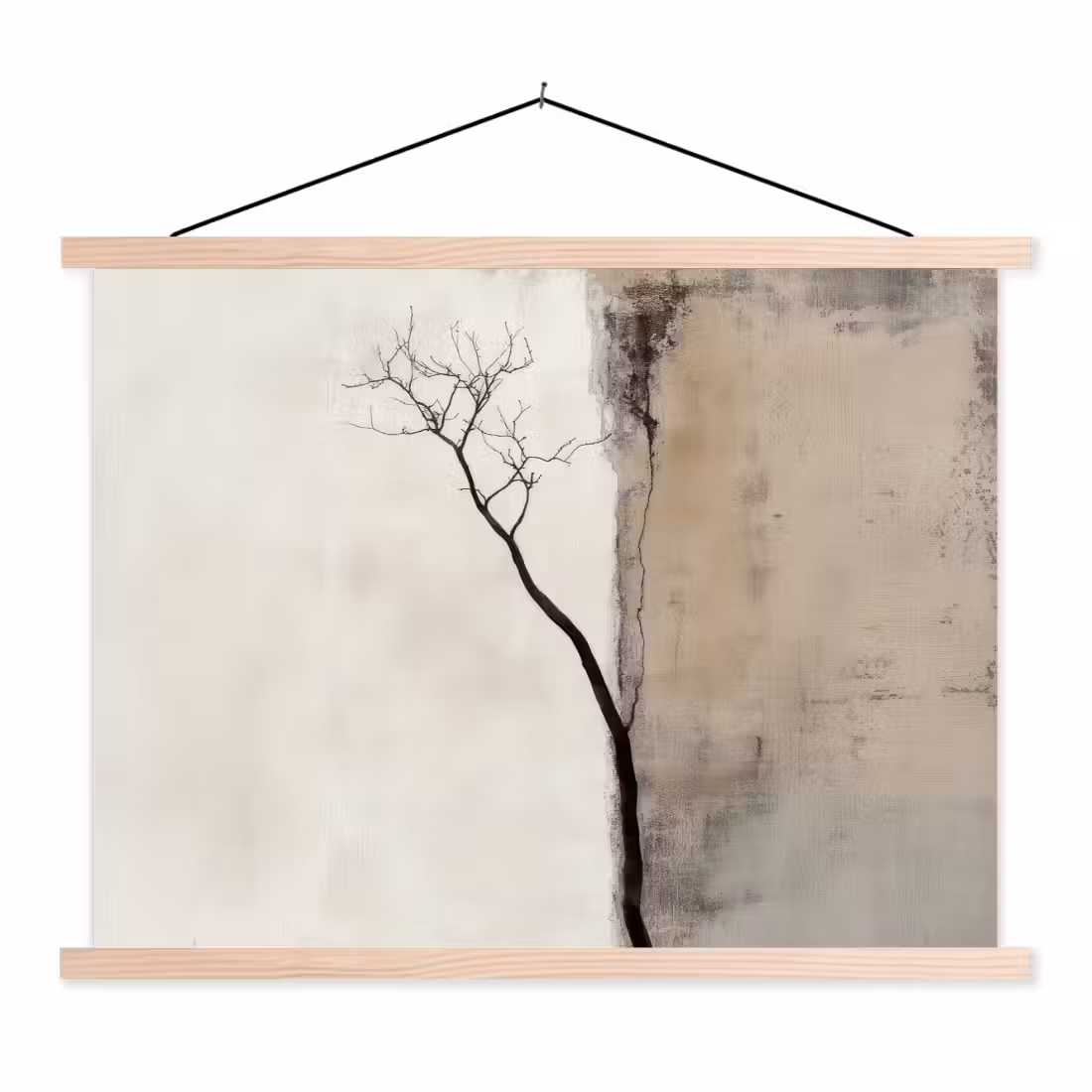 Stoffbild - Wabi sabi - Pflanze - Beige