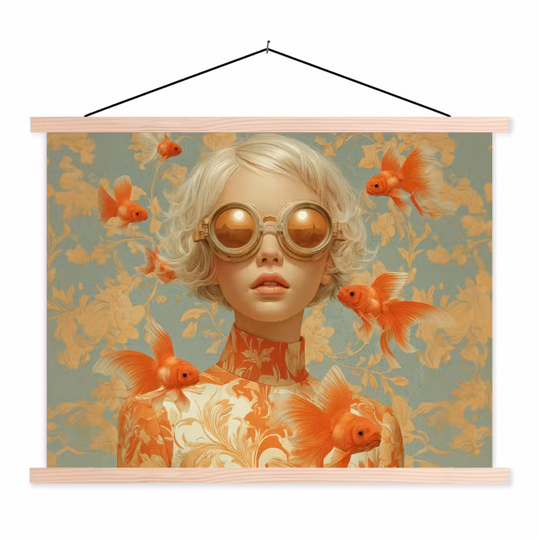 Stoffbild - Goldfisch - Orange - Weiblich - Blond