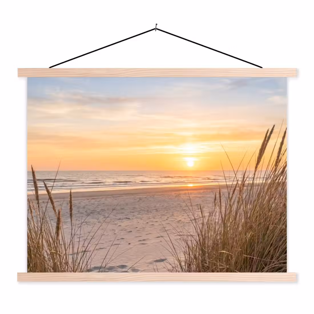 Stoffbild - Sonnenuntergang - Dünen - Meer