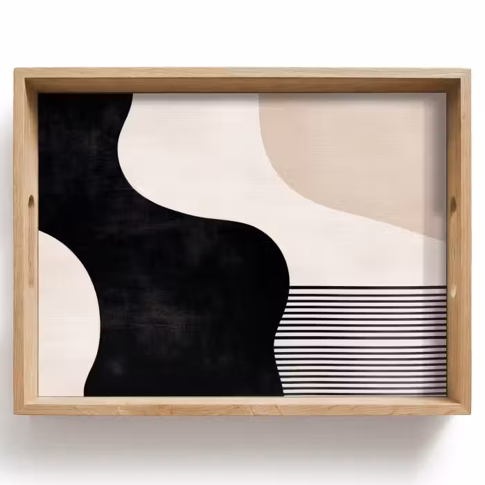 Tablett - Abstrakt - Japandi - Beige - Modern