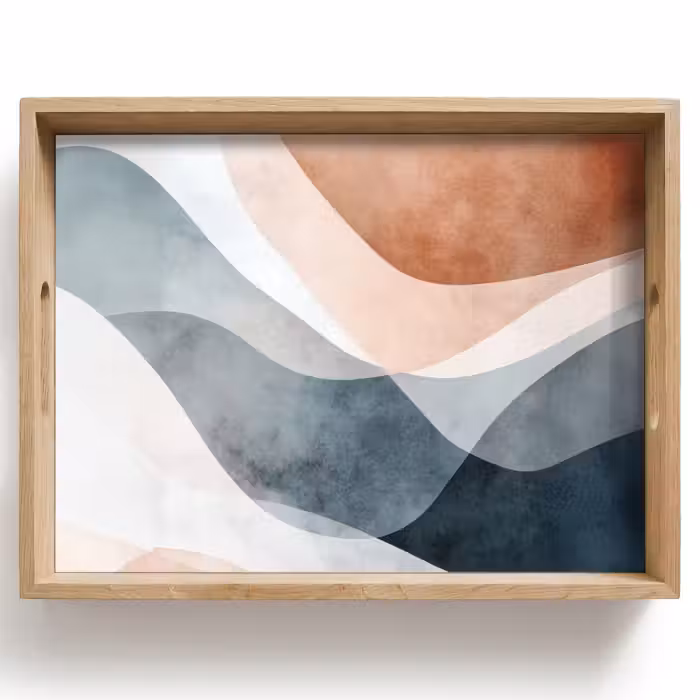 Tablett - Abstrakt - Wellen - Blau