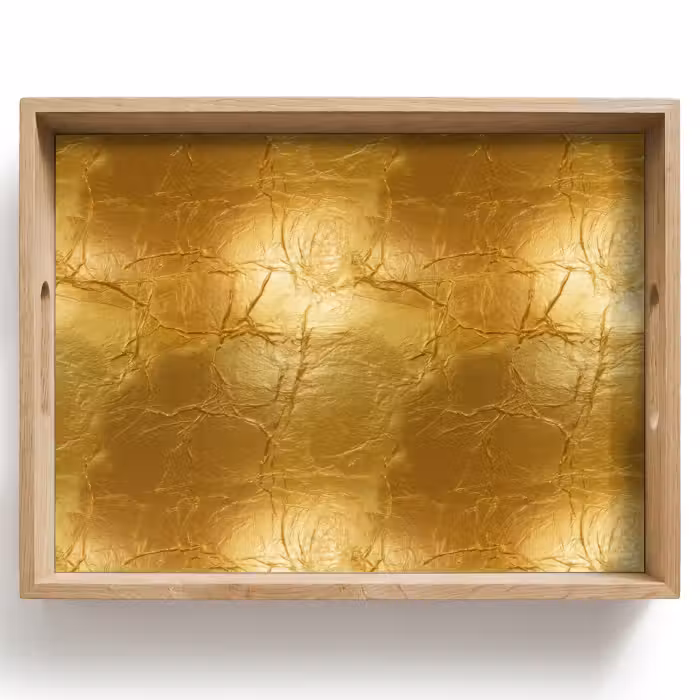 Tablett - Blattgold – Vintage – Struktur – Warmes Gold