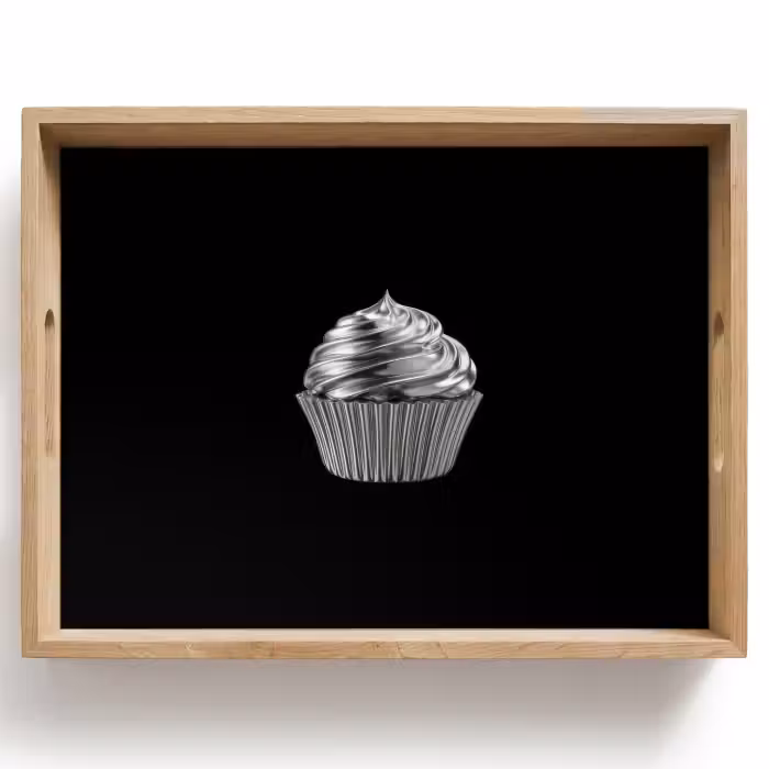 Tablett - Cupcake - Luxuriös - Silber