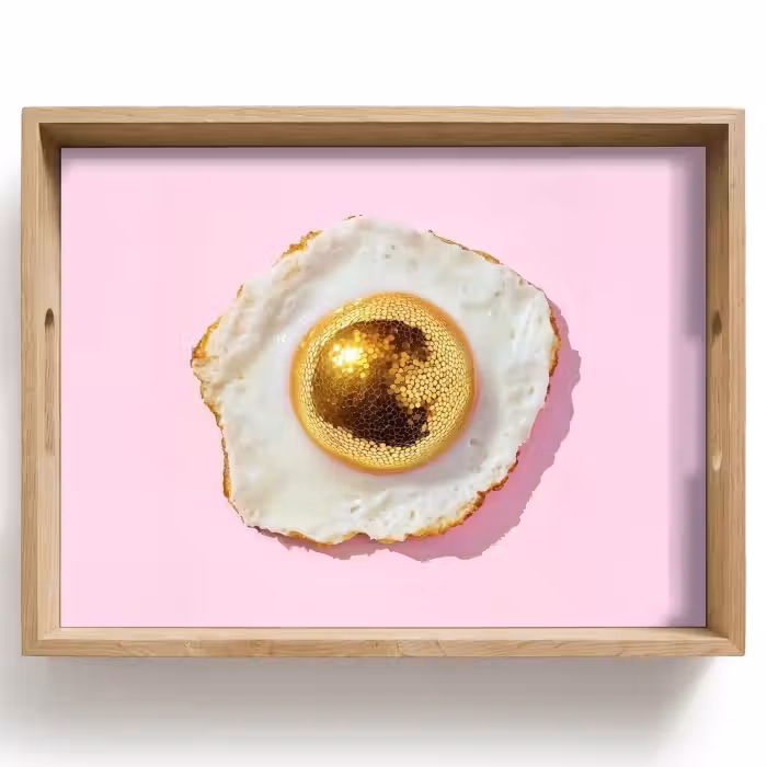 Tablett - Ei - Disco - Frühstück - Glitzer