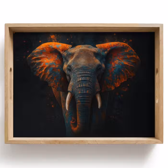 Tablett - Elefant - Orange - Ohren