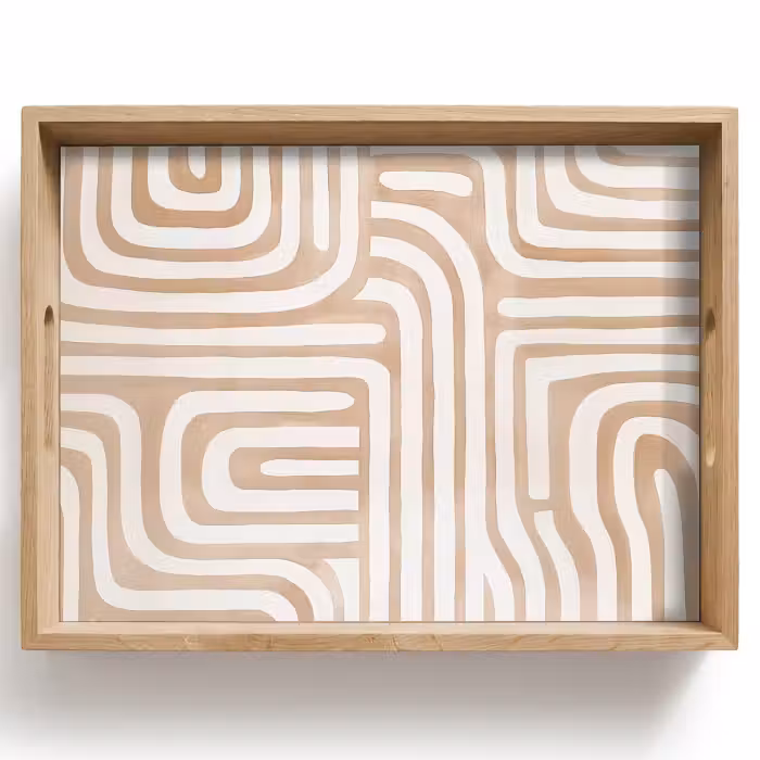 Tablett - Erdtöne - Labyrinth-Muster