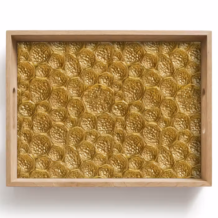 Tablett - Gehämmert – Mosaik – Antik – Gold