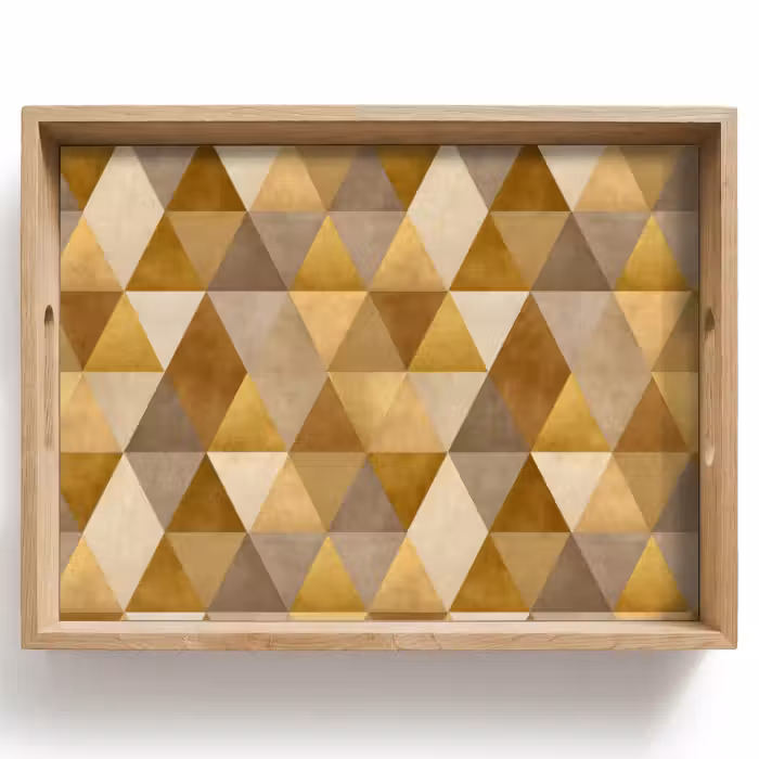 Tablett - Geometrisch - Dreieck - Gold