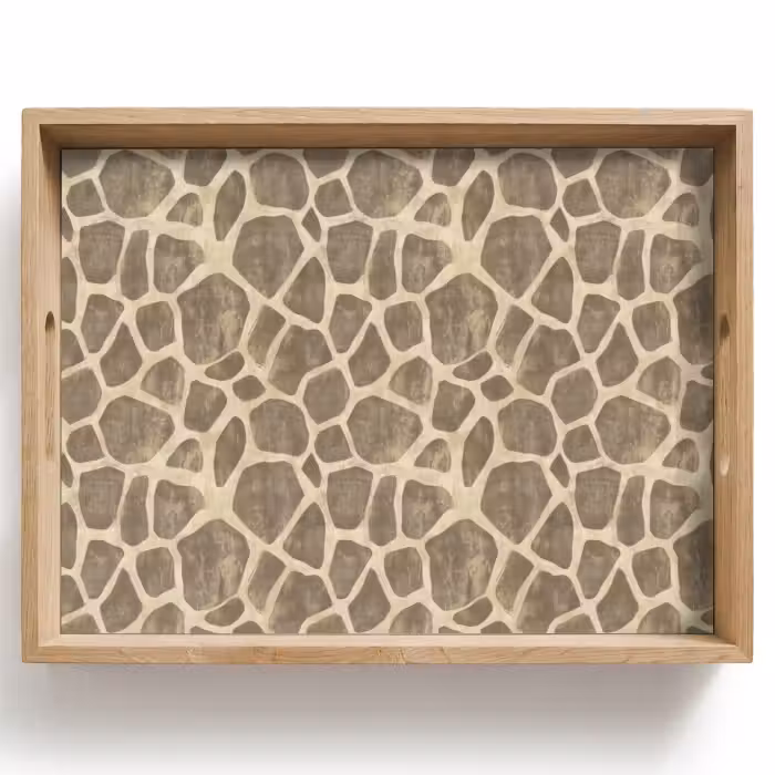 Tablett - Giraffe - Muster - Beige - Braun