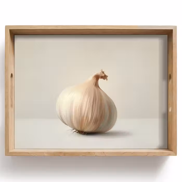 Tablett - Knoblauch - Natürlich - Beige