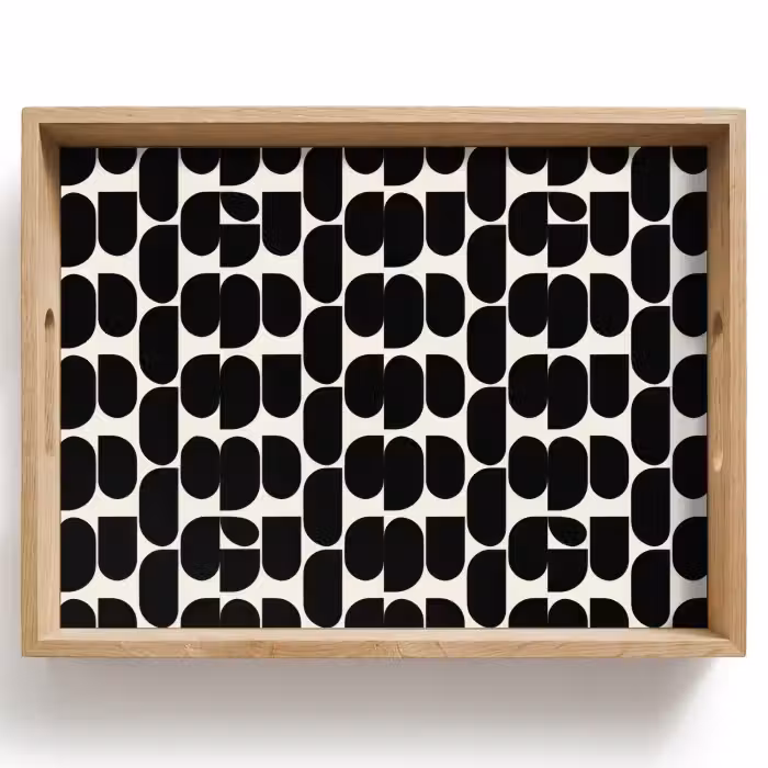 Tablett - Modern - Gemustert - Schwarz