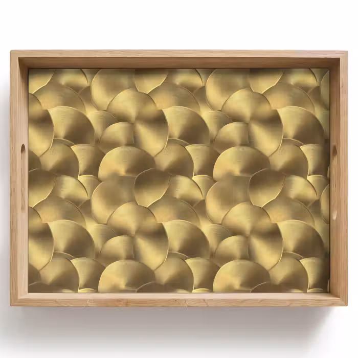 Tablett - Modern - Kreis - Gold