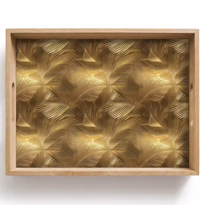Tablett - Palme - Fächer - Gold