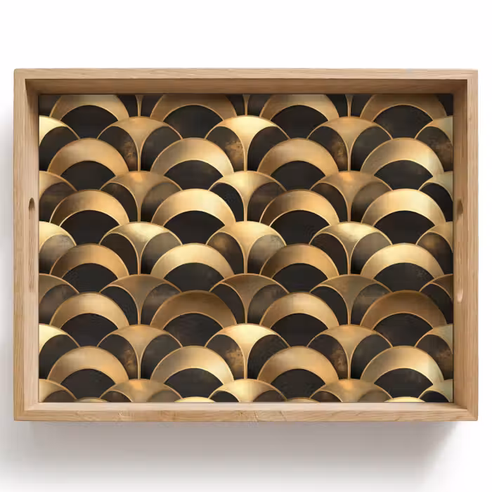 Tablett - Skalen - Textur - Gold