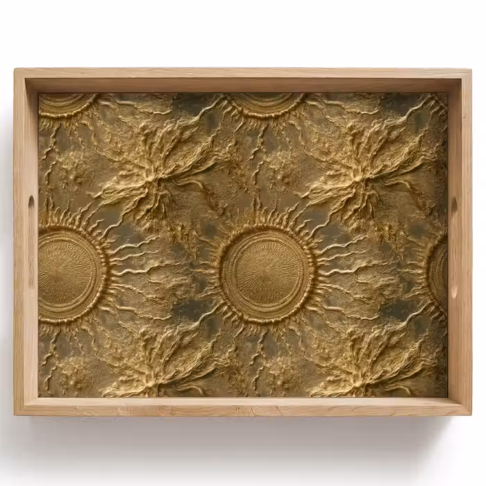 Tablett - Sonne – Relief – Antik – Gold