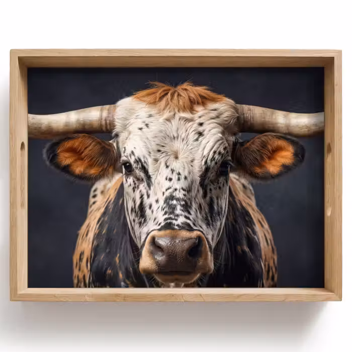 Tablett - Taurus - Farbenfroh - Hörner