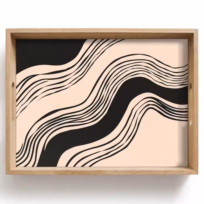 Tablett - Waves - Schwarz - Sand