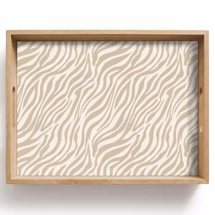 Tablett - Zebra - Muster - Beige