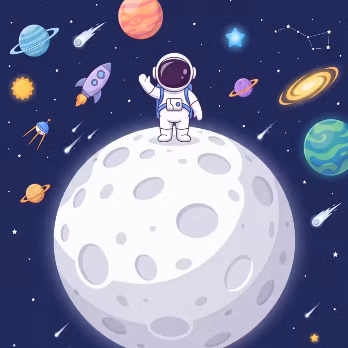 Tapete - Astronaut – Weltraum – Cartoon
