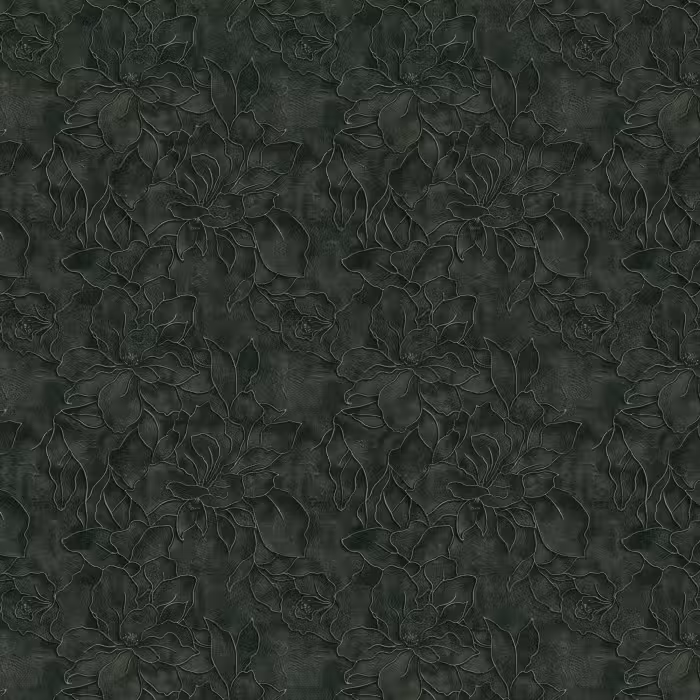 Tapete - Blumen - Linien - Grün